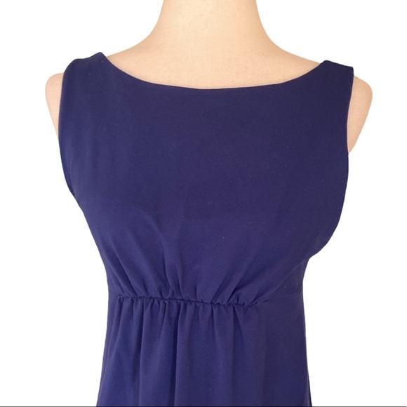 NWT Susana Monaco Navy Blue Gather Empire Waist Scoopback Tunic Dress - L - Picture 3 of 12